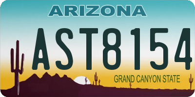 AZ license plate AST8154