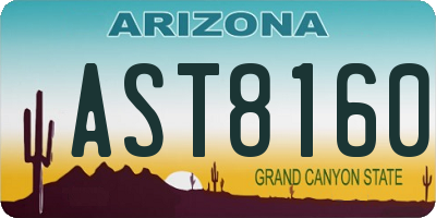 AZ license plate AST8160