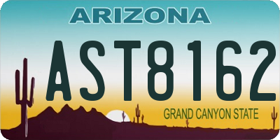 AZ license plate AST8162
