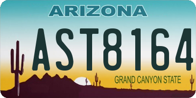 AZ license plate AST8164