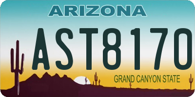 AZ license plate AST8170