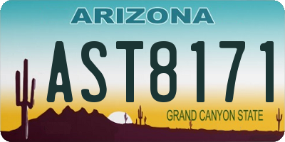 AZ license plate AST8171