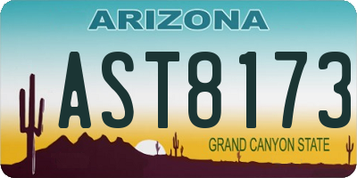 AZ license plate AST8173