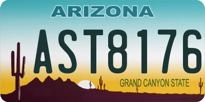 AZ license plate AST8176