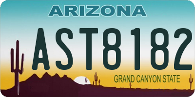 AZ license plate AST8182