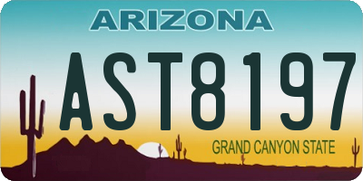 AZ license plate AST8197