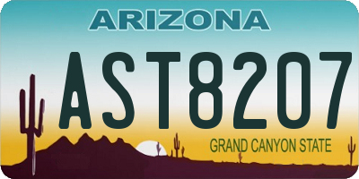 AZ license plate AST8207