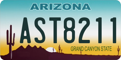 AZ license plate AST8211