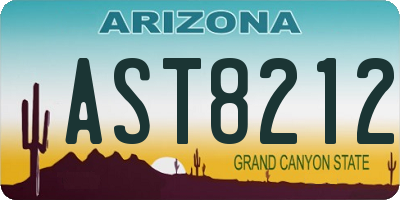 AZ license plate AST8212