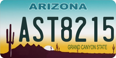 AZ license plate AST8215