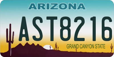 AZ license plate AST8216