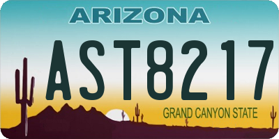 AZ license plate AST8217