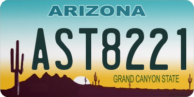 AZ license plate AST8221