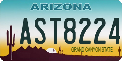 AZ license plate AST8224