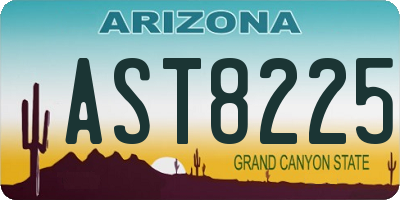 AZ license plate AST8225