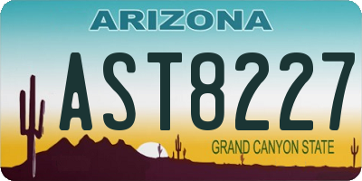 AZ license plate AST8227