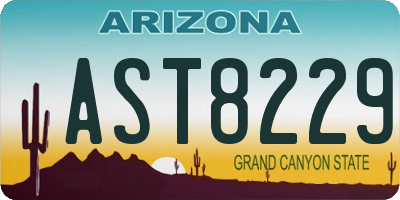 AZ license plate AST8229