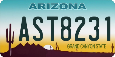 AZ license plate AST8231