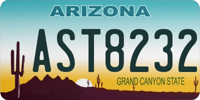 AZ license plate AST8232