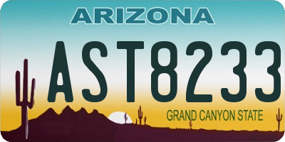 AZ license plate AST8233