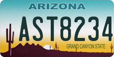 AZ license plate AST8234