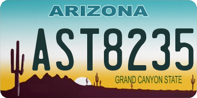 AZ license plate AST8235