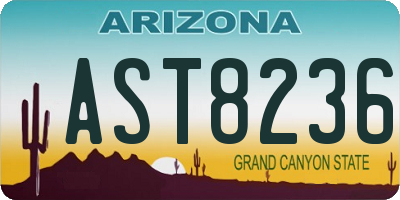 AZ license plate AST8236