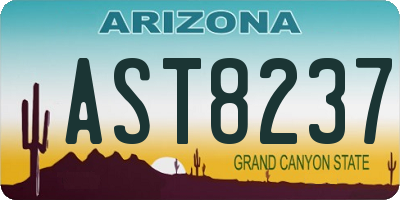 AZ license plate AST8237