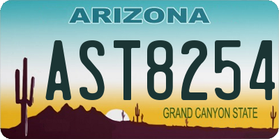 AZ license plate AST8254