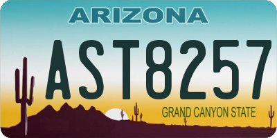 AZ license plate AST8257