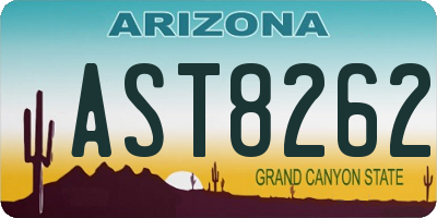 AZ license plate AST8262