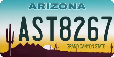 AZ license plate AST8267