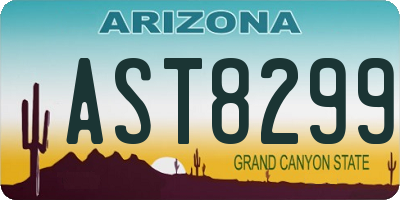 AZ license plate AST8299