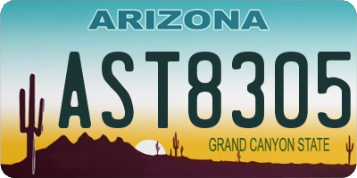 AZ license plate AST8305