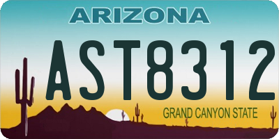 AZ license plate AST8312
