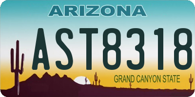 AZ license plate AST8318