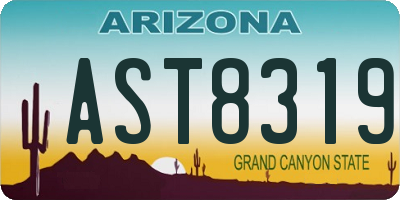 AZ license plate AST8319