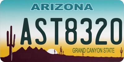 AZ license plate AST8320