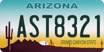 AZ license plate AST8321