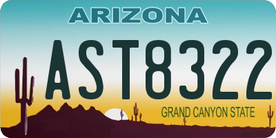 AZ license plate AST8322