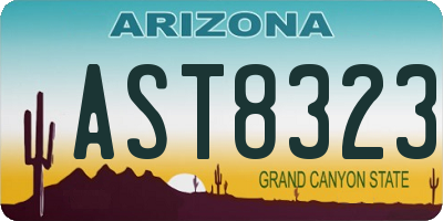 AZ license plate AST8323