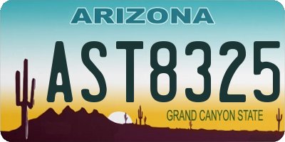 AZ license plate AST8325