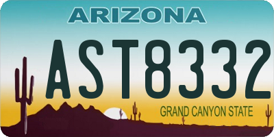 AZ license plate AST8332