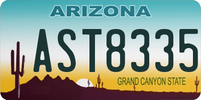 AZ license plate AST8335
