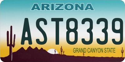 AZ license plate AST8339