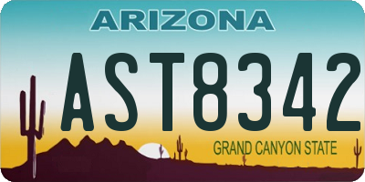 AZ license plate AST8342
