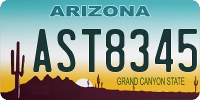 AZ license plate AST8345