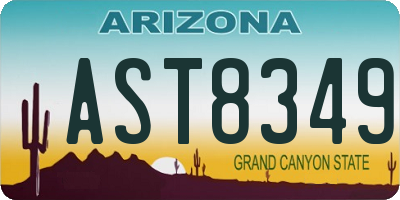 AZ license plate AST8349
