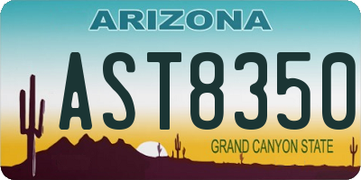 AZ license plate AST8350