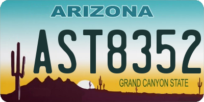 AZ license plate AST8352